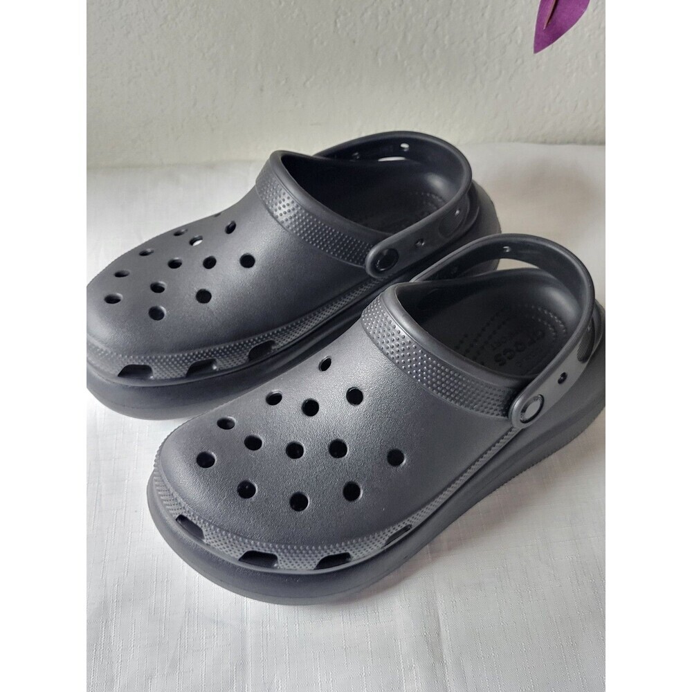 Crocs Iconic comfort Unisex Size Men's 6 Women's 8 Black  Crush Clog - Picture 3 of 16
